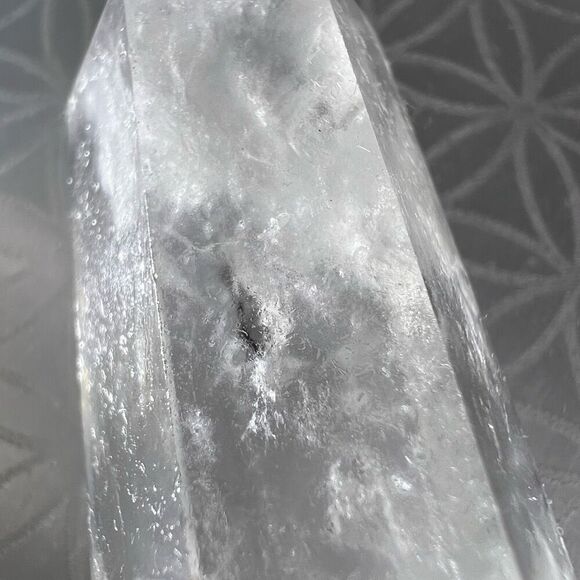 Clear Quartz Crystal Obelisk Meditation Tower (#2) - Picture 8 of 12